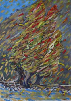 Golden autumn wind