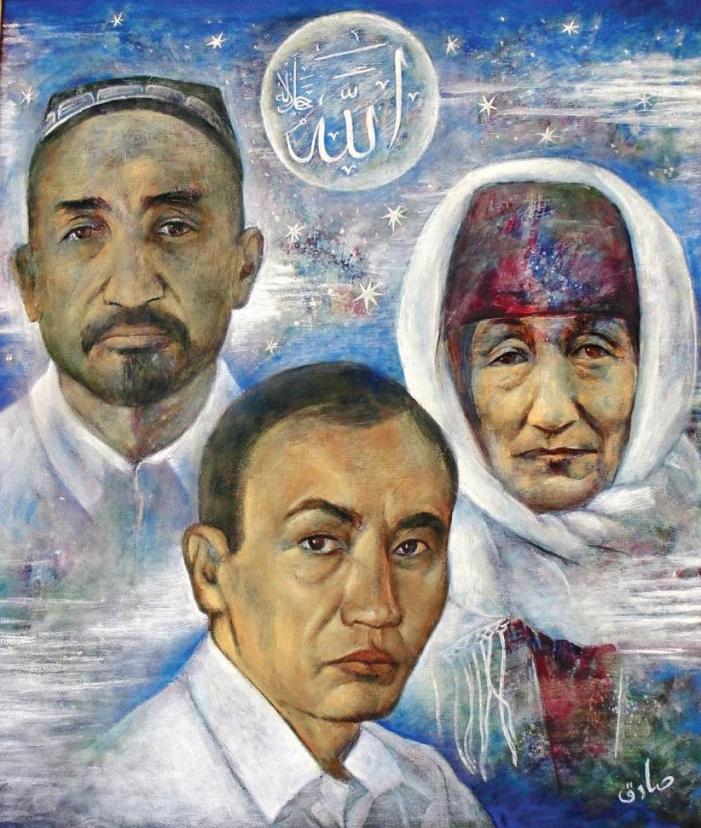 Великий поэт с родителями - Садик Рахманов